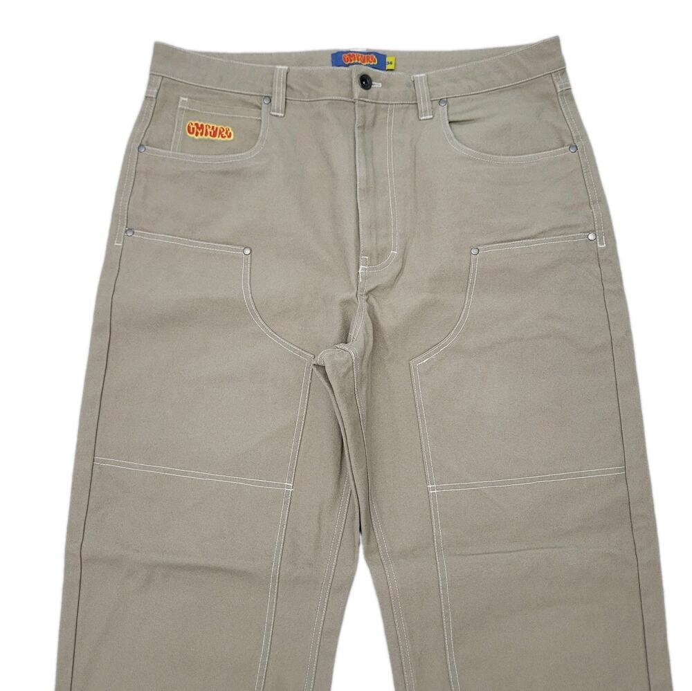 Empyre Jeans Mens Size 36 X 29 Tan Cargo Carpenter Baggy Skate Pants Retro Beige